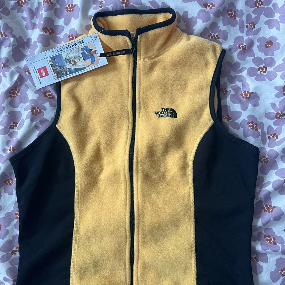 The North Face Yellow and Black Fleece Vest
